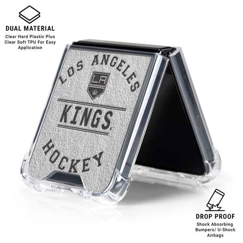 NHL Los Angeles Kings Black Text Galaxy Z Flip6 Clear Case